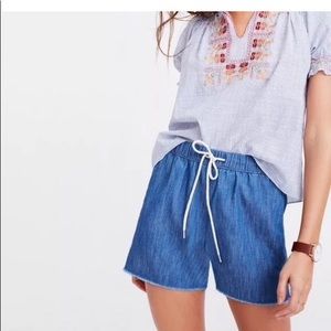 Madewell chambray cutoff shorts small